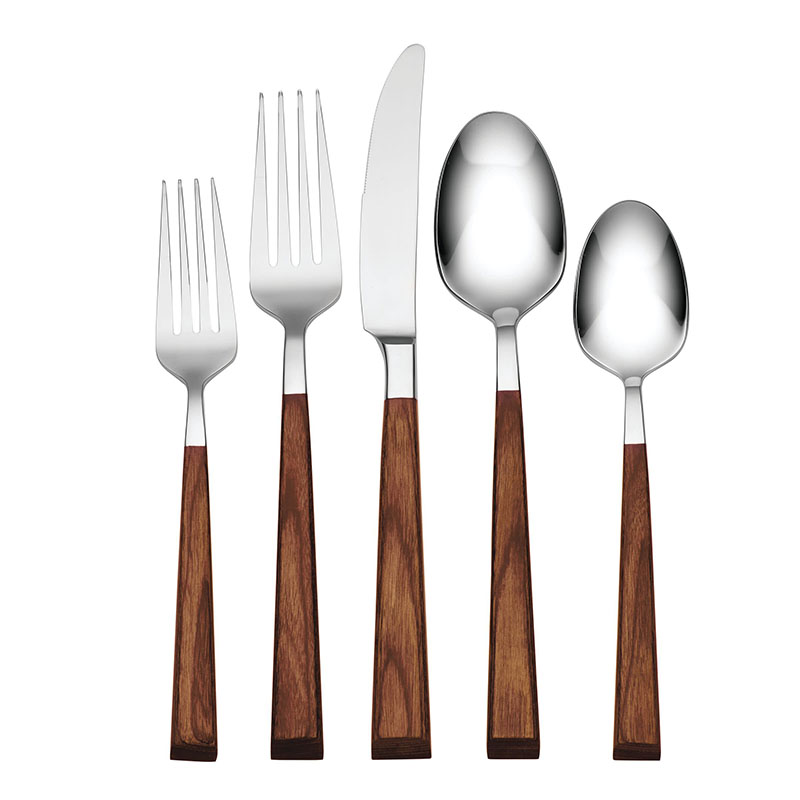 Copper Handle 5-Piece Place Setting Flatware Set