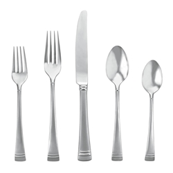 Lenox Federal Platinum Frosted 5 piece Stainless Flatware Place Setting 