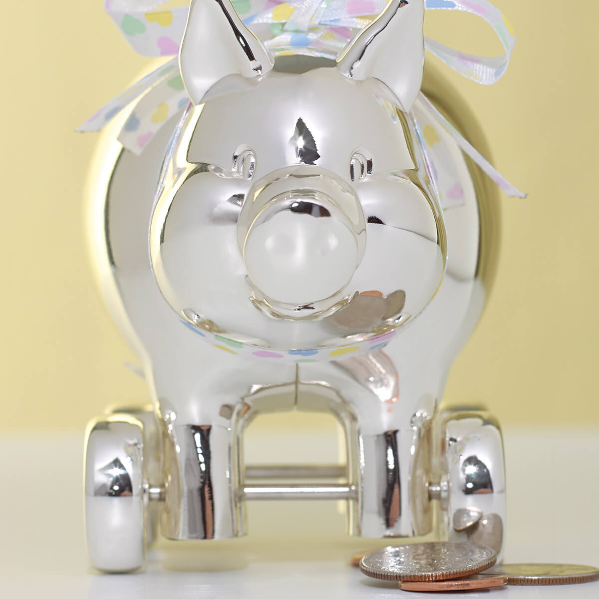 Reed & Barton Piggy Bank with Wheels - RB-640