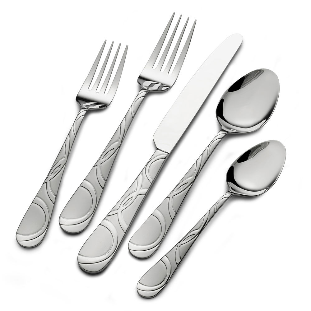 20 Pcs Black/Silverware Silverware Set, Checkered Frost Flatware Sets,  Stainless Steel Forks and Spoons Set with Knives, Mirror Finish &  Dishwasher Safe